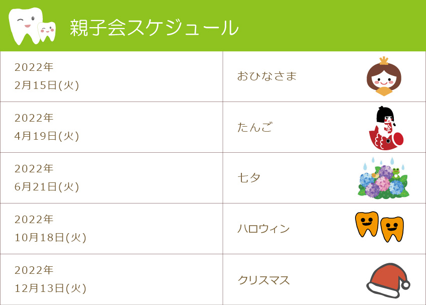 親子会スケジュール
